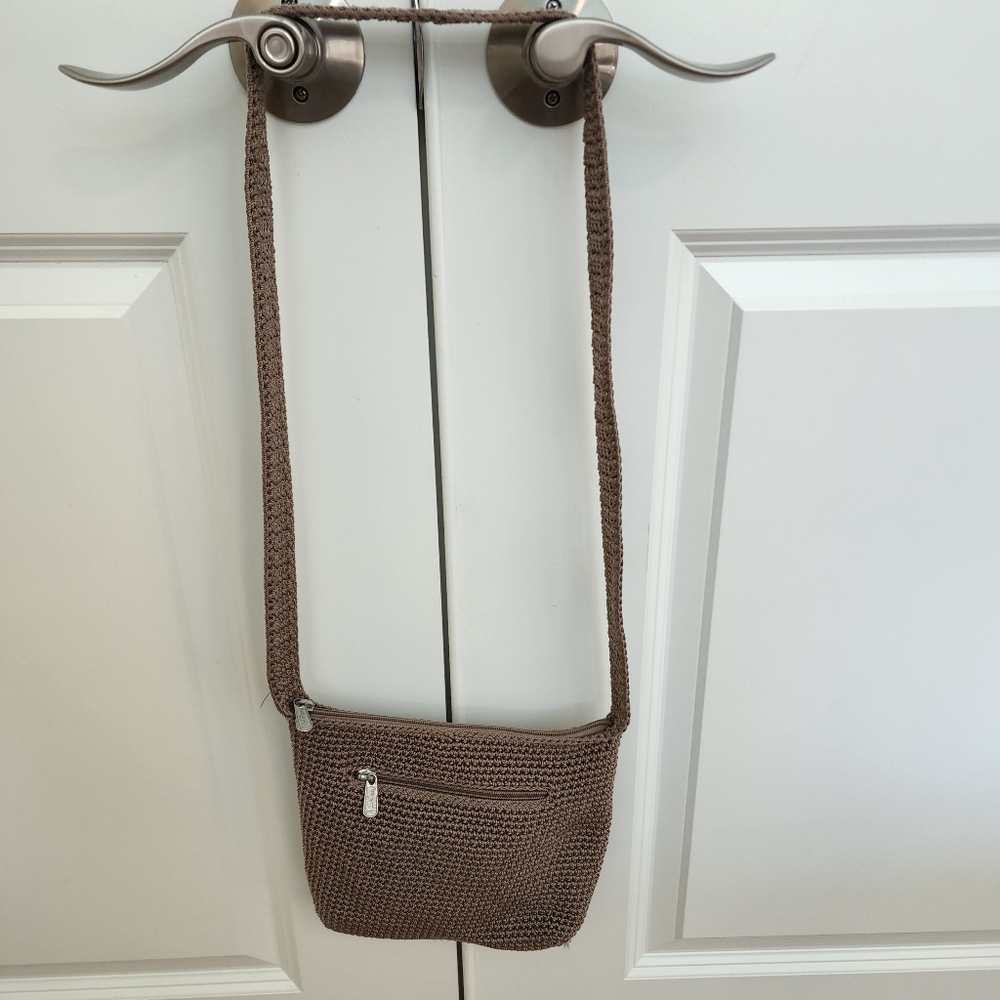 THE SAK Crochet Beige Tan Shoulder Bag Purse Neutral Boho Casual